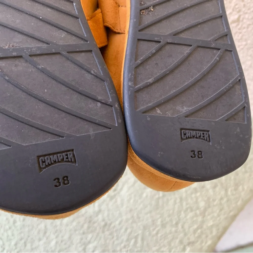 Camper Fidelia Mustard Yellow Suede Mary Jane Flats size 38